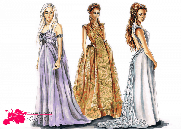 Illustration of Game of Thrones wedding dressse