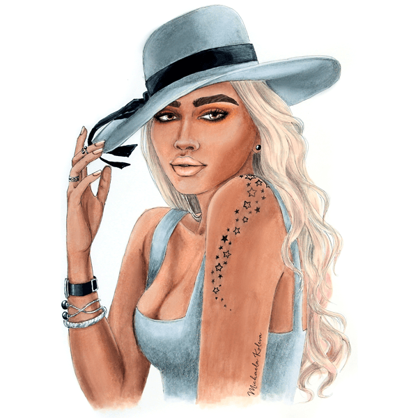 Custom Portrait in Markers and colored pencils