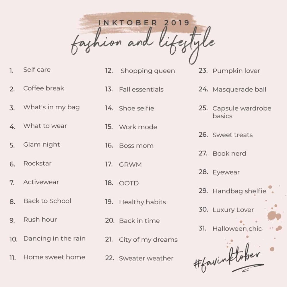 How to survive Inktober : fashion and lifestyle challenge – Fashion ...