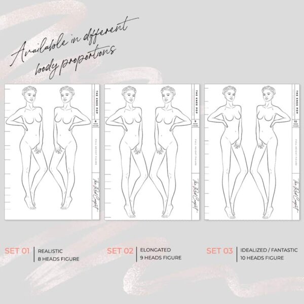 Fashion Illustration Templates in different proportions