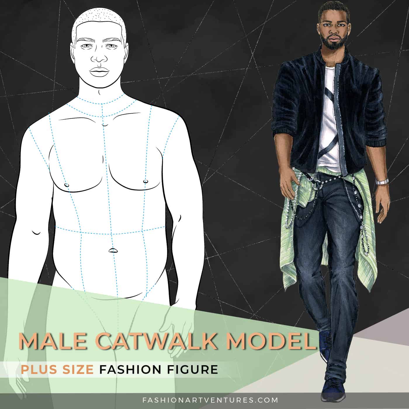 Fashion Sketch Book with Male Figure in Front, Back and Side Poses. 150  pages with 360 templates: Croquis templates with pages for rough sketches  and large outlines.: Amazon.co.uk: Poppy Field Press: 9798376246320: