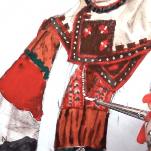 Bulgarian Folk Costume Illustration